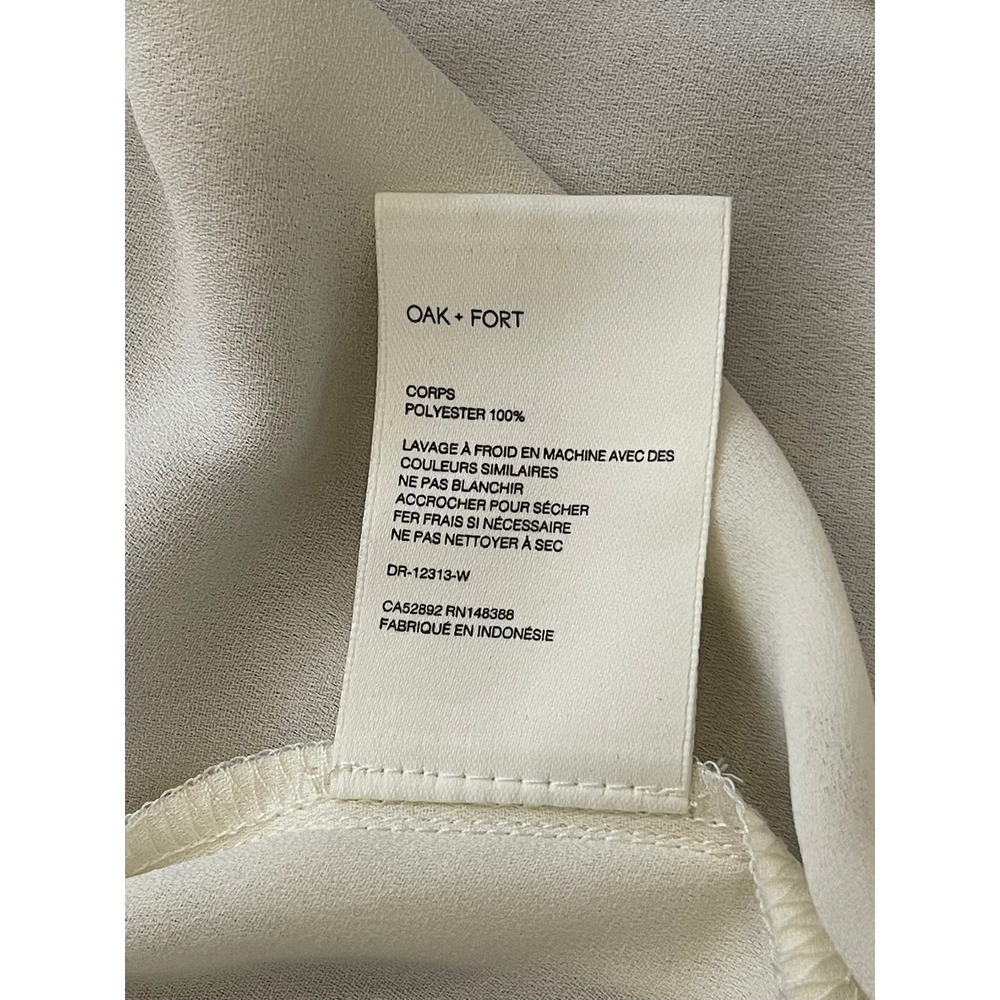 OAK + FORT Cream Ruffle Tiered Maxi Dress XXS Tie Front Coquette Cottagecore - Picture 13 of 14